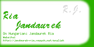 ria jandaurek business card